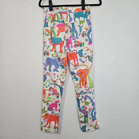 Gretchen Scott  Multi Color Elephant Print High Rise Pants Size XXS - Picture 3 of 6